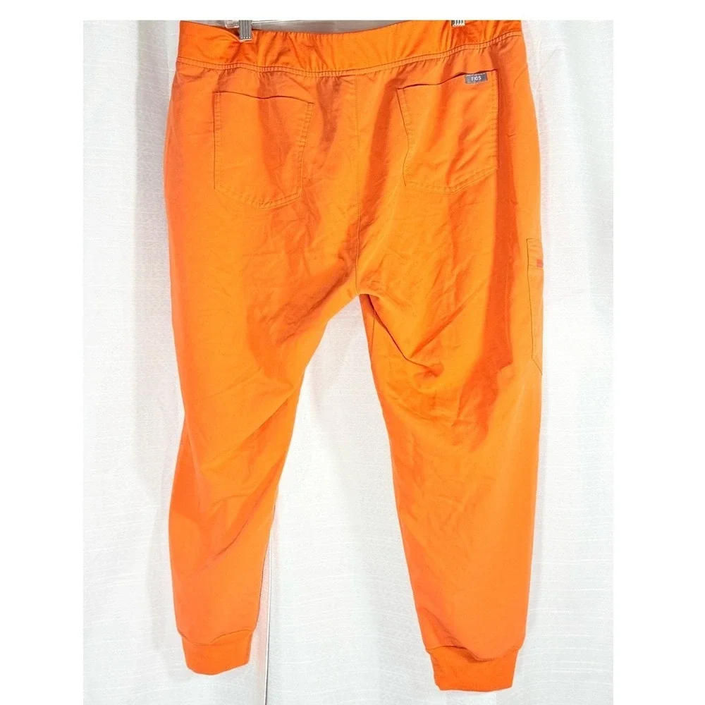 Figs Technical Collection XXL Men's Orange Jogger Pants with Pink Drawstring